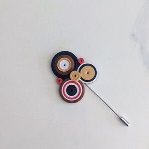 Round About Paper Flower Lapel Pin